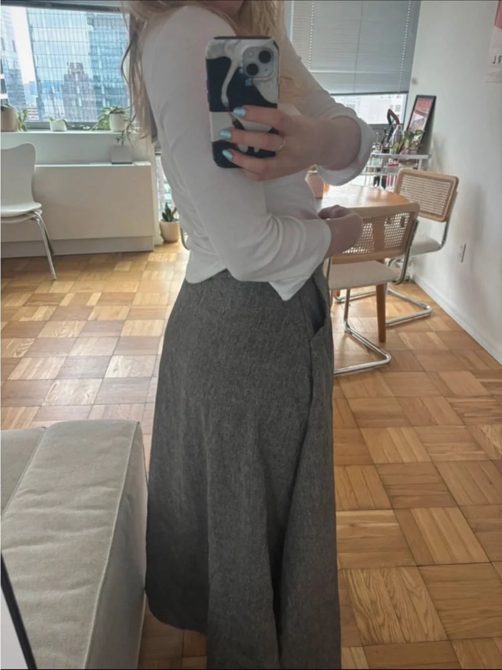 SHEIN gray maxi skirt with pockets - Picture 2 of 4